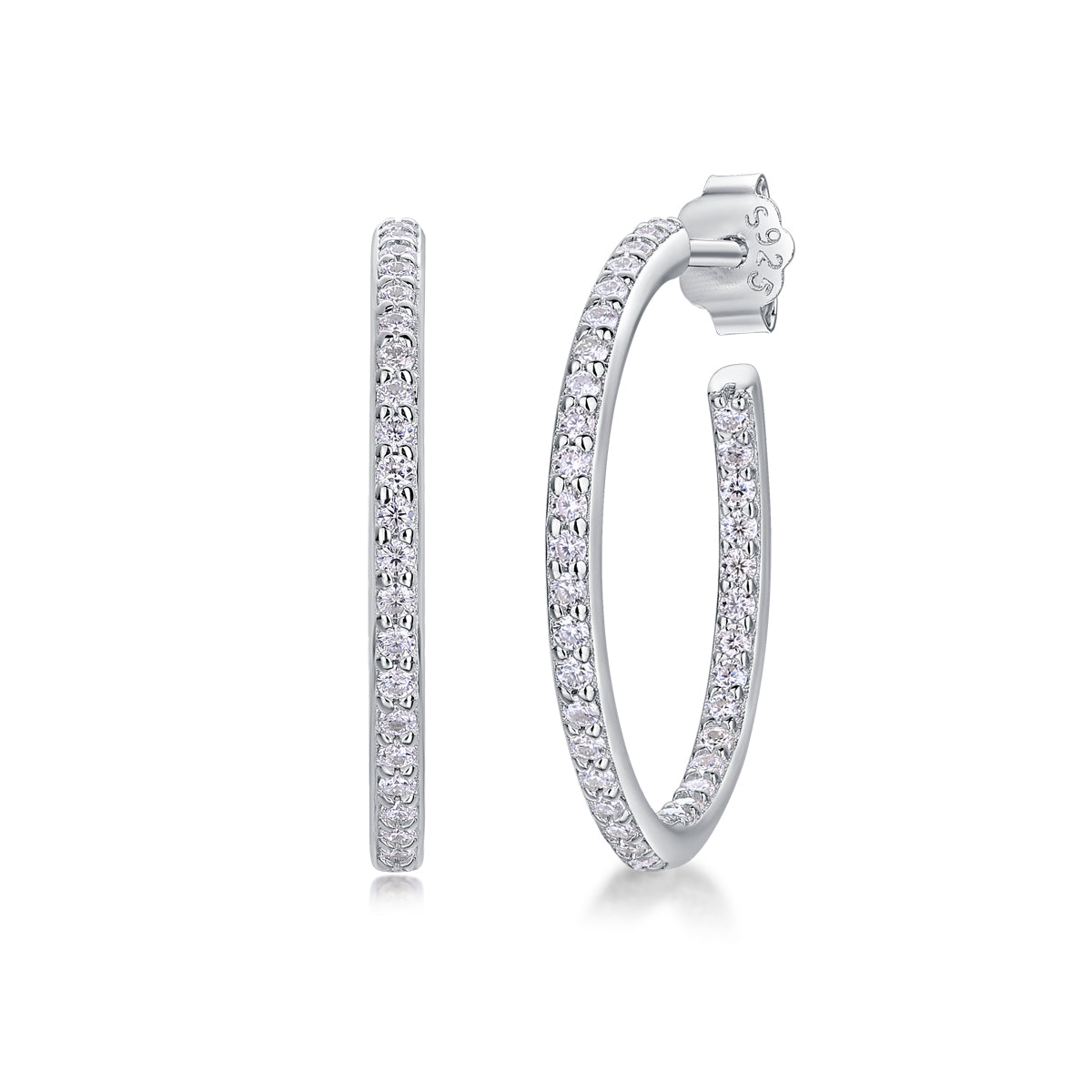 18K Gold Diamond Halo Earrings