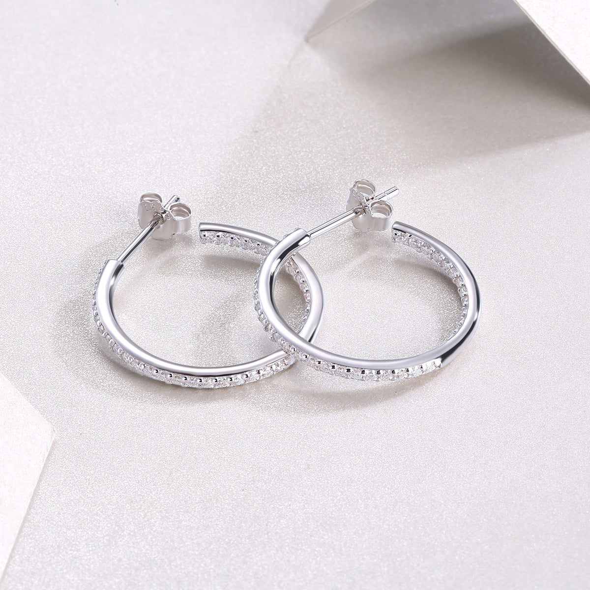 18K Gold Diamond Halo Earrings