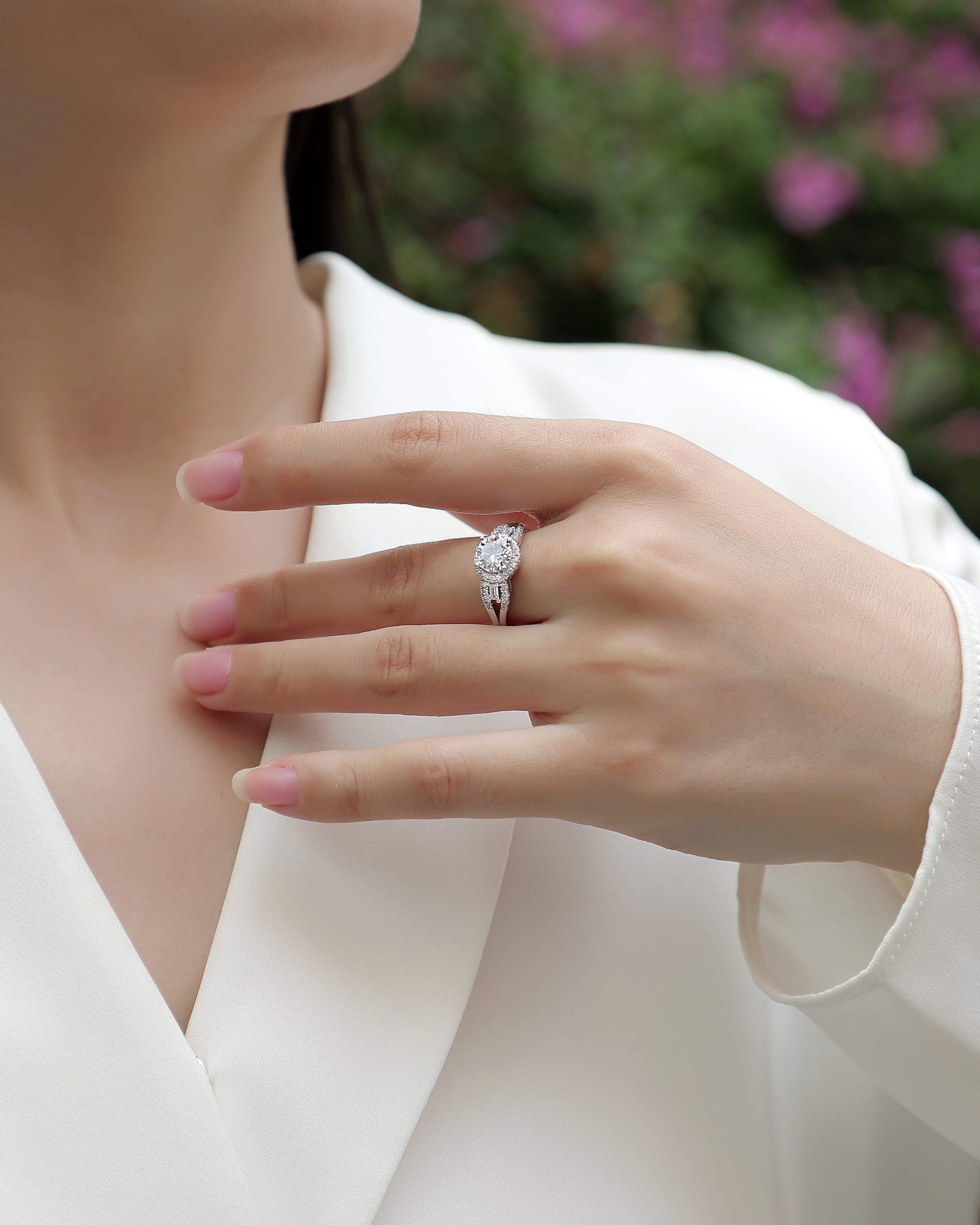 The Seraphina Diamond Halo Ring