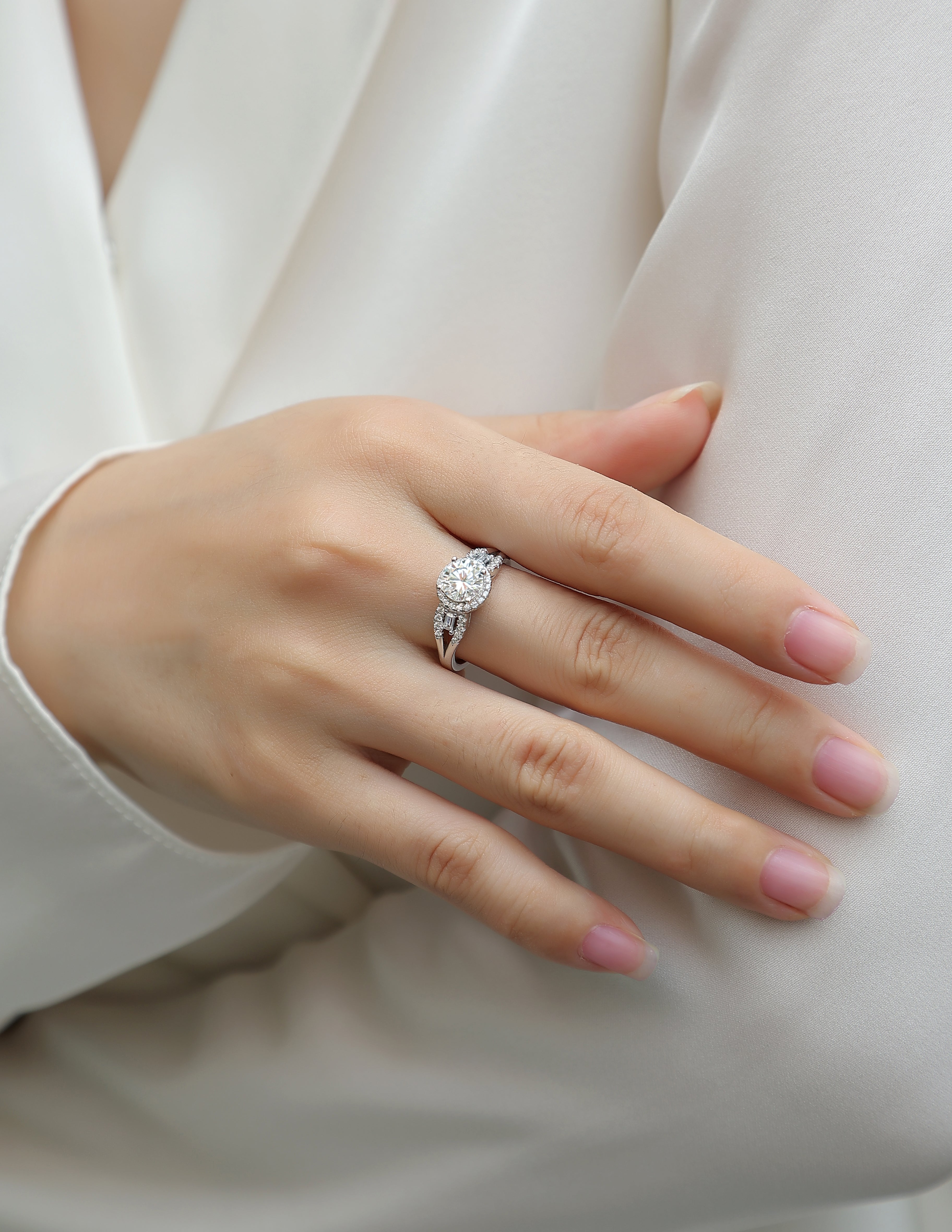 The Seraphina Diamond Halo Ring