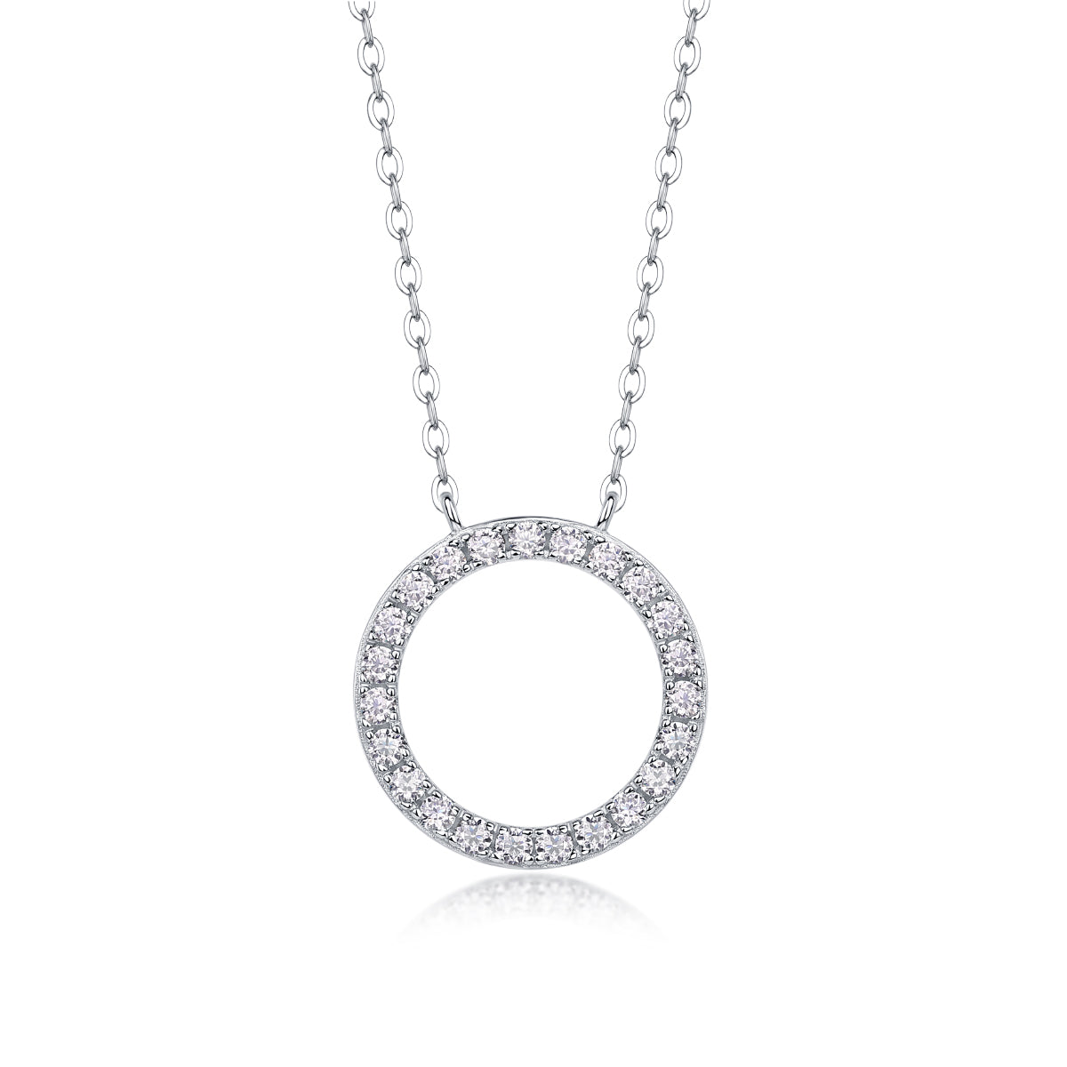 18K Gold Eternity Circle Necklace with Lab-Grown Diamonds