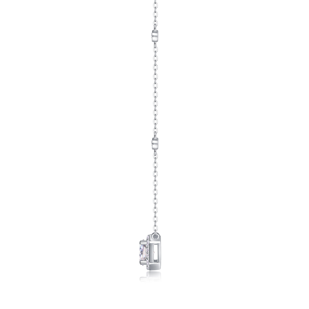 18K Gold Square Diamond-Cut Pendant Necklace