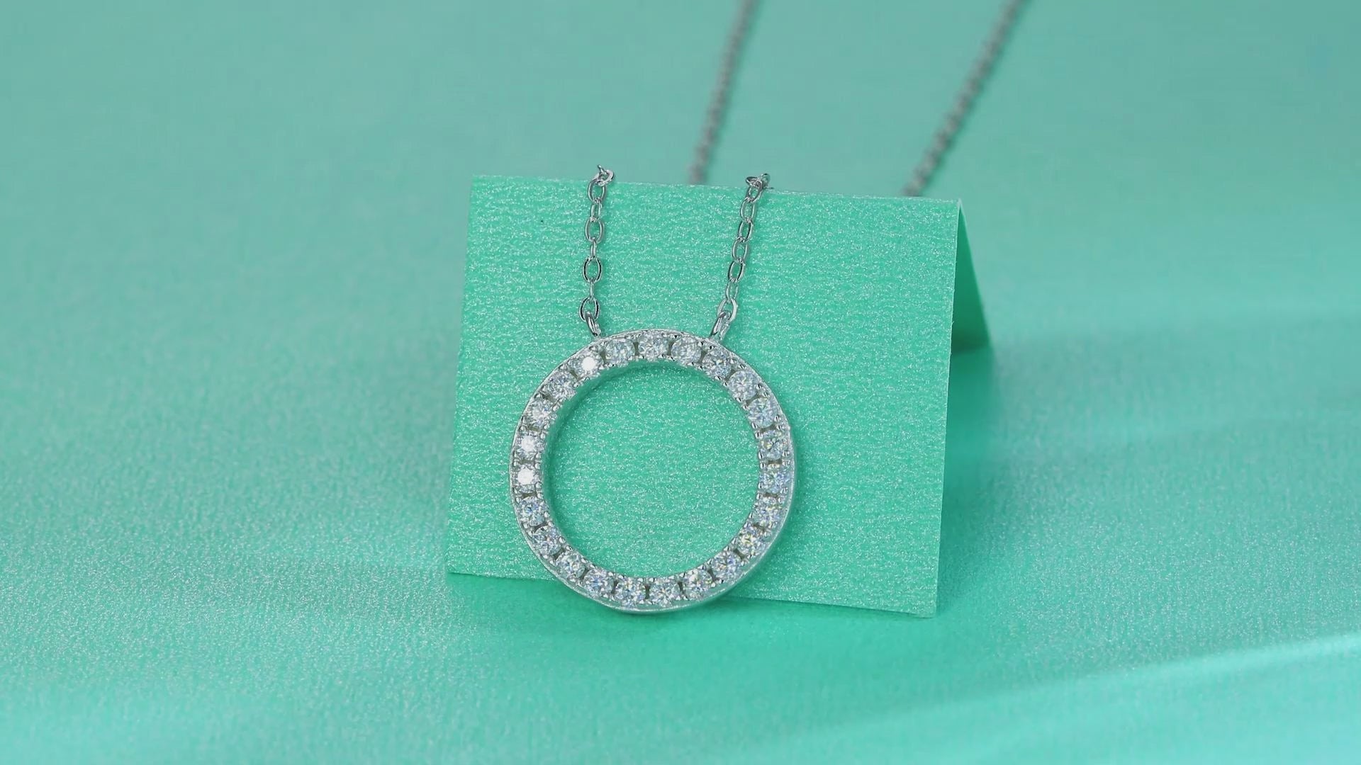 18K Gold Eternity Circle Necklace with Lab-Grown Diamonds